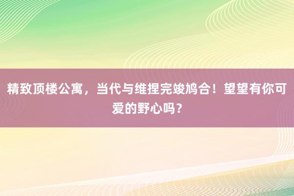 精致顶楼公寓，当代与维捏完竣鸠合！望望有你可爱的野心吗？