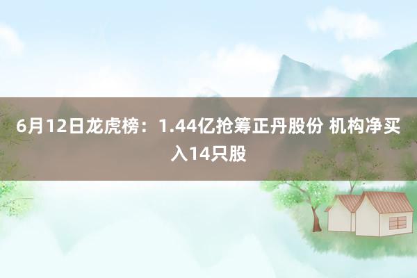 6月12日龙虎榜：1.44亿抢筹正丹股份 机构净买入14只股