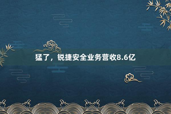 猛了，锐捷安全业务营收8.6亿