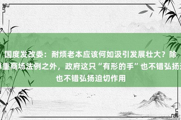 国度发改委：耐烦老本应该何如汲引发展壮大？除了充分尊重商场法例之外，政府这只“有形的手”也不错弘扬迫切作用