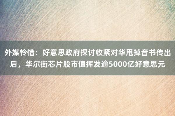 外媒怜惜：好意思政府探讨收紧对华甩掉音书传出后，华尔街芯片股市值挥发逾5000亿好意思元