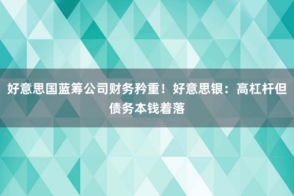 好意思国蓝筹公司财务矜重！好意思银：高杠杆但债务本钱着落