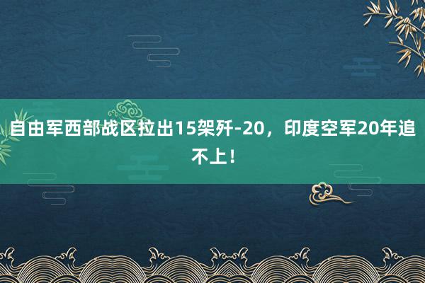 自由军西部战区拉出15架歼-20，印度空军20年追不上！