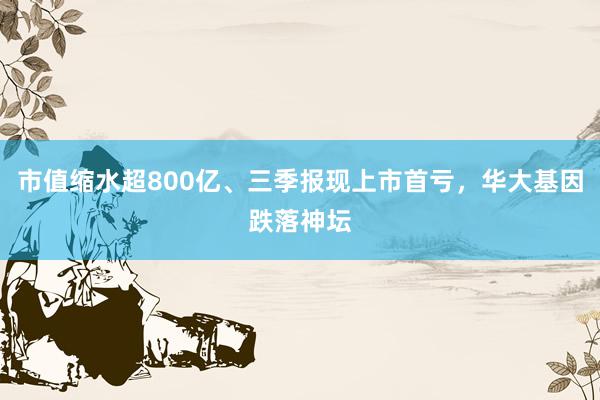 市值缩水超800亿、三季报现上市首亏，华大基因跌落神坛